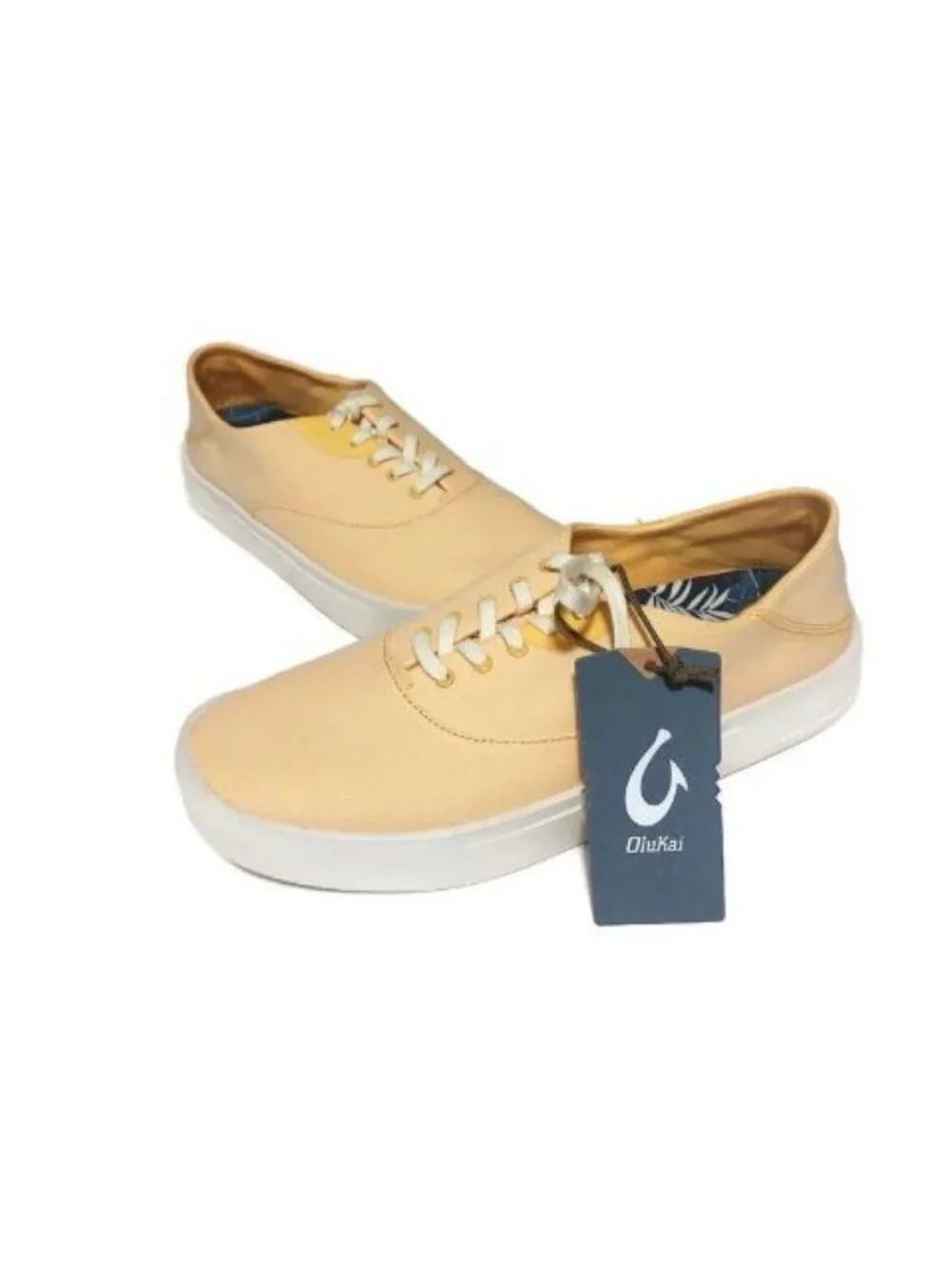 Olukai Tradewind Shoes Mens 12 Casual Lace Up Boat Beach Sneakers Solar Glow